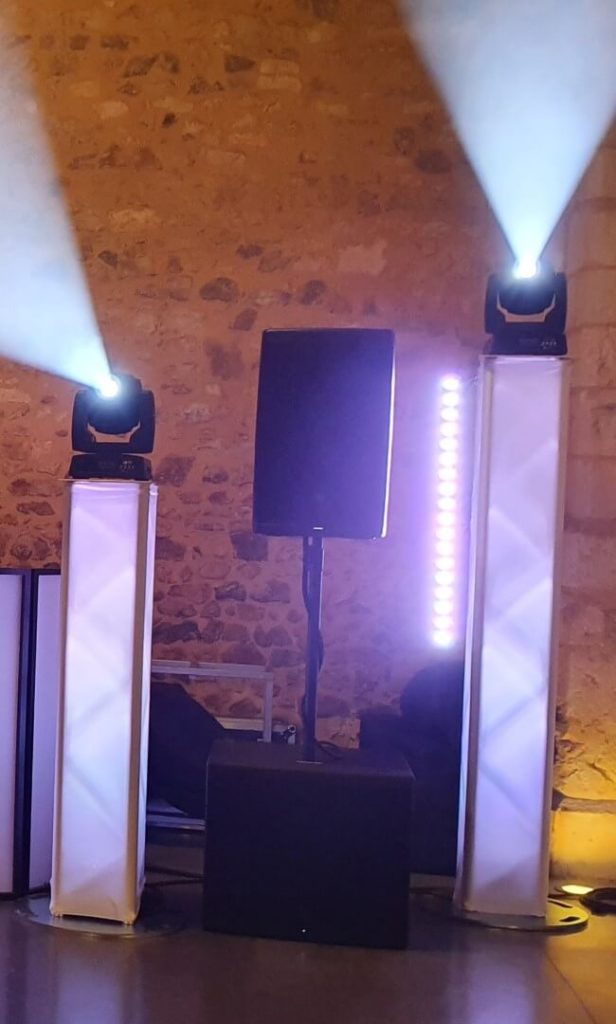 Éclairage automatique dans une salle pour un mariage